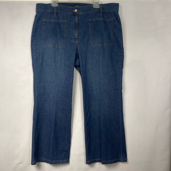 NWT J. Crew High-Rise Kickout Jean Sailor Drapey Denim Stretch Casual Retro - Picture 2 of 16